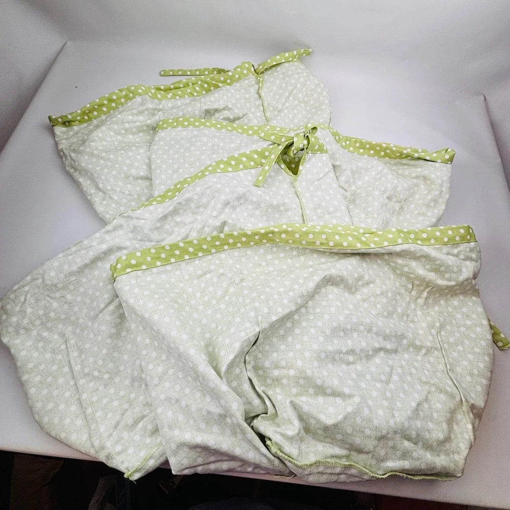 Pottery Barn Kids Sabrina Basket 7 Liner Lot Green White Mini Dot Medium Large